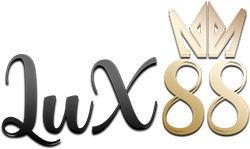 Logo Lux88 dengan mahkota emas